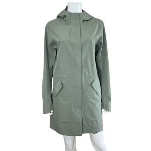 REI Coop Womens Pike Street Trench Coat Size M Sage Green Waterproof Rain Jacket